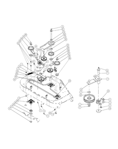 Fabricated Deck Spindle Assembly 44-Inch Diagram and Parts List for ENFORCER44 53BI3AGF050-19HP Cub Cadet Lawn Tractor